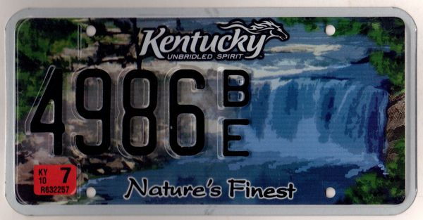 Kentucky 2010 Natures Finest License Plate 4986be Kansas License Plates