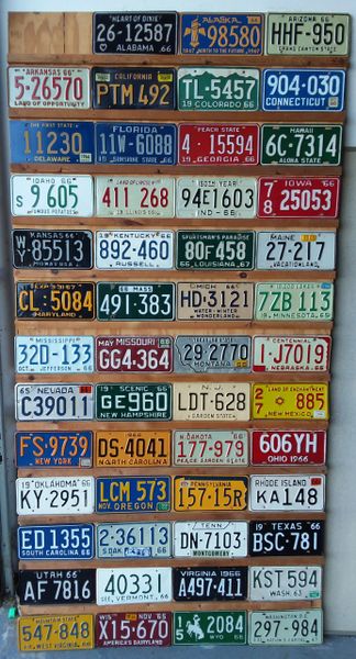 1966 50 State Car License Plate Set Plus D C Kansas License Plates