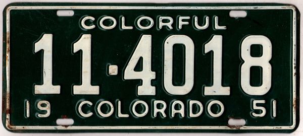 Colorado license plates, by the numbers