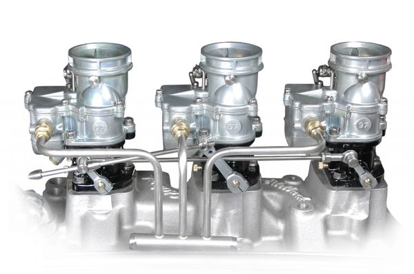 BIG97 Tri-Power with Chevy 9246 PRO Linkage & 9146-BIG Fuel Line