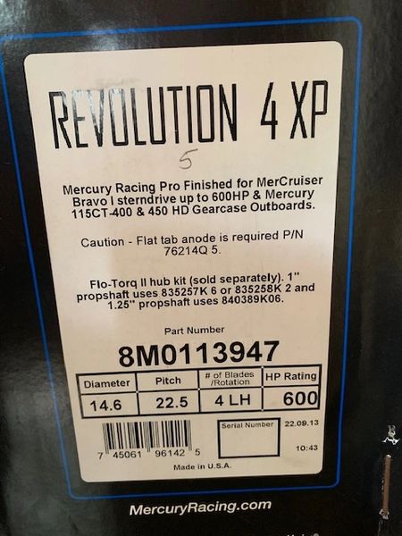 NEW Mercury Revolution 4 XP 48-8M0113947 22.5 pitch LH