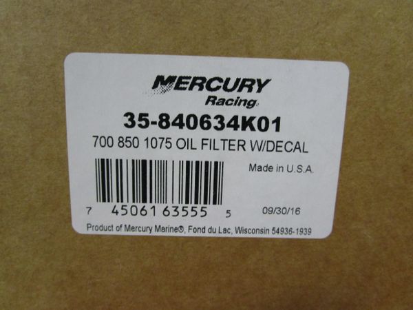 Mercury oil filter w/decal 35-840634K01