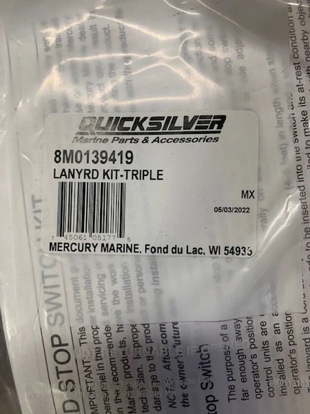 New Quicksilver Lanyard Kit 8M0139419