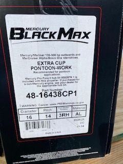 New Mercury Black Max 14 pitch aluminum propeller 48-16438CP1