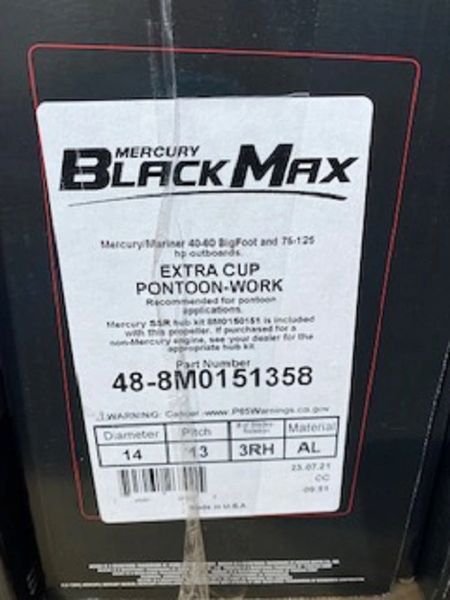 New Mercury Black Max 13 pitch propeller 48-8M0151358