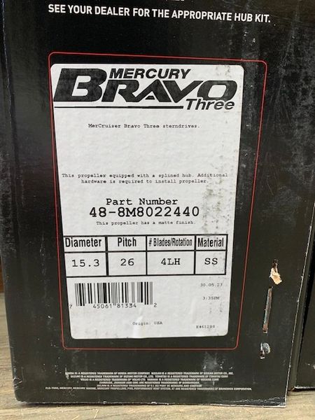 New Mercury Bravo III 26 pitch LH 48-8M8022440