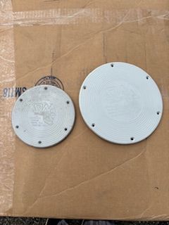 Stainless Marine hatch cover in grey 6" or 8" available