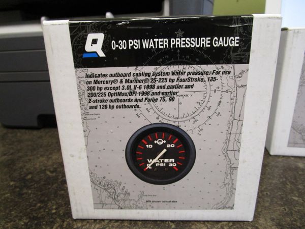 New Quicksilver 0-30 PSI water pressure gauge kit 79-895288Q03