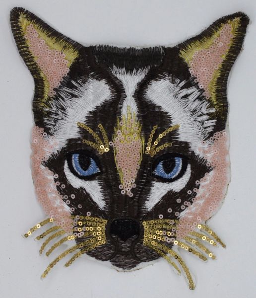 Household Cat: Sequin and Embroidery Patch (M382)