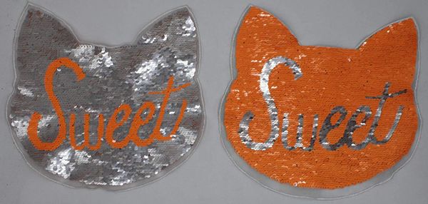 Sweet Reversible Cat Sequin Patch