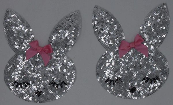 Twin Ribbon Rabbits: Sequin Patch