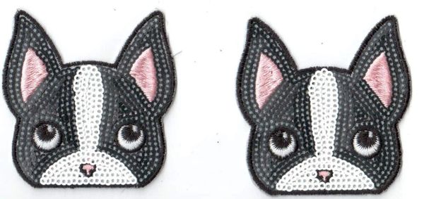 Pair of Boston Terriers: Sequin Patch