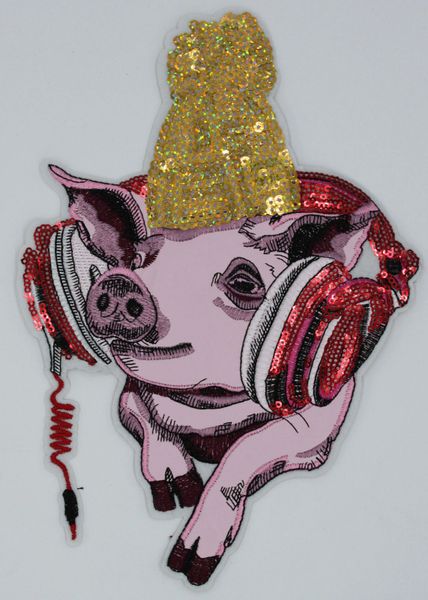 Faux Leather Patch: DJ Piggy