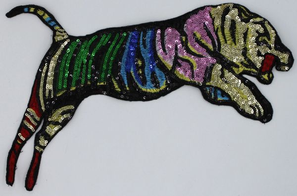 Sequin Patch: Rainbow Tiger