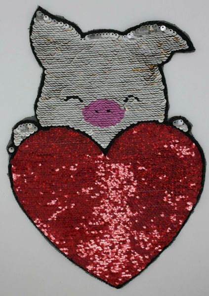 Flippable Sequin: Piggy Heart