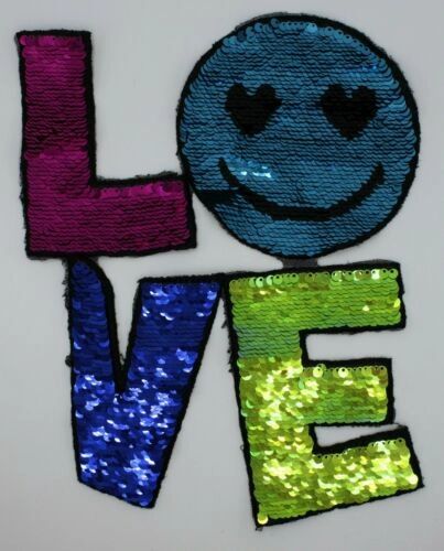 Flippable Sequin: Smiley LOVE