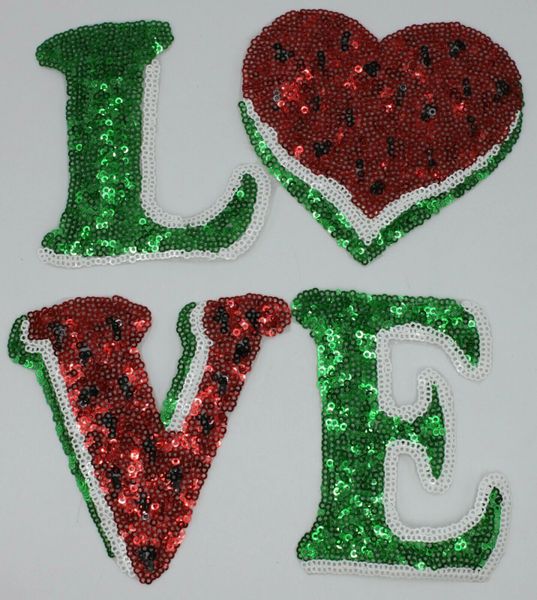 Sequin Patch: Watermelon LOVE