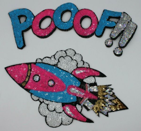 Sequin Patch: POOOF!! Rocket