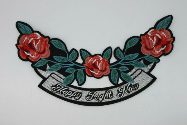 Embroidery Patch: Happy Right Now Flower Collar