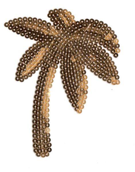 Gold or Silver Palm Tree: Sequin Patch