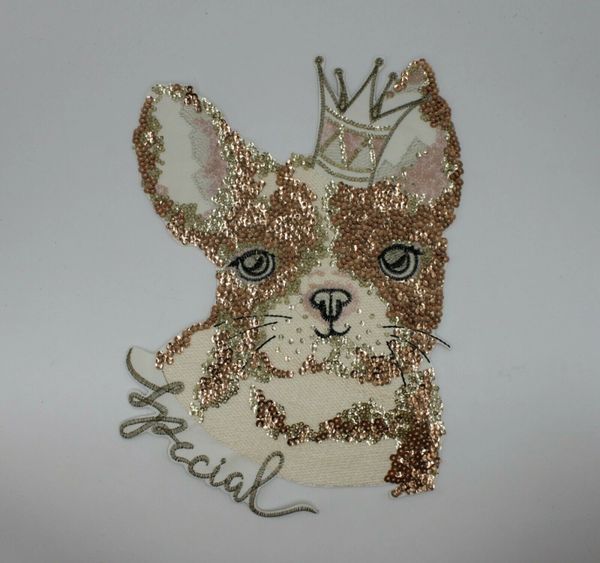 Sequin and Embroidery Patch: Special Princess Dog