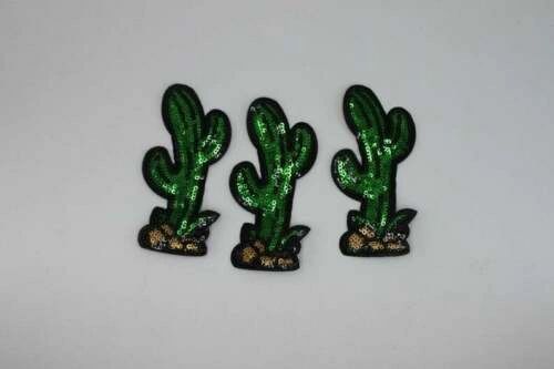 Sequin Patch: Gold/Silver Cactus (Set of 3)