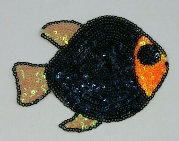 Sequin Patch: Blue Fish