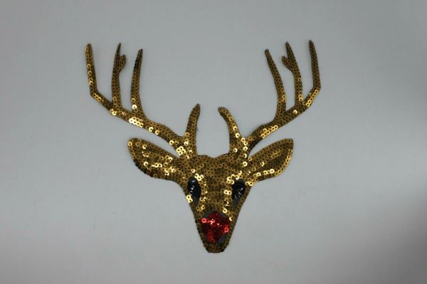 Sequin Patch: Red Nosed Reindeer