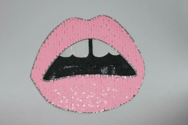 Sequin Patch: Pink Lip White Teeth