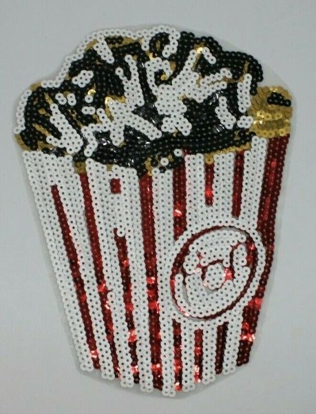 Sequin Patch: Movie Theater Popcorn Bucket