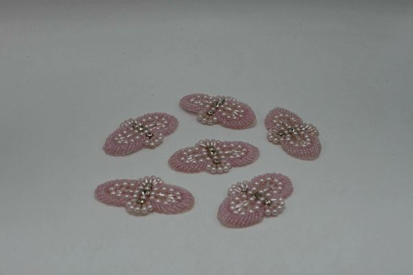 Beaded Patch: Pink Butterfly (Set of 6)