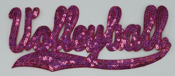 Sequin Patch: Pink Volleyball