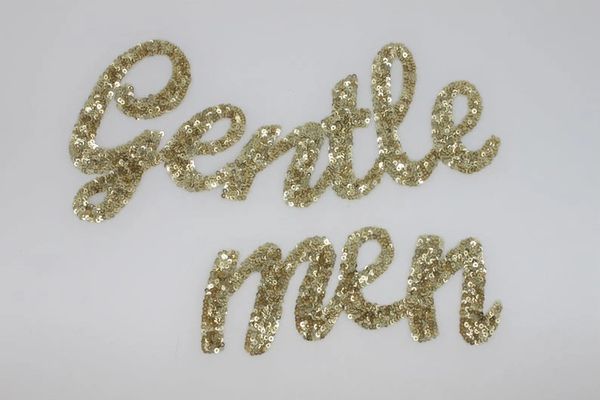 Sequin Patch: Gold "Gentle Men"