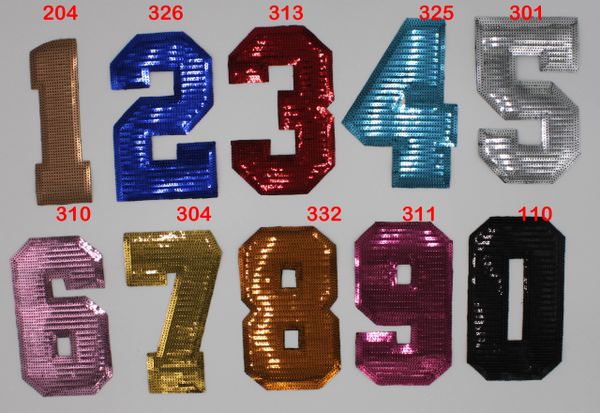 8" Large Sequin Numbers: Pick Your Color