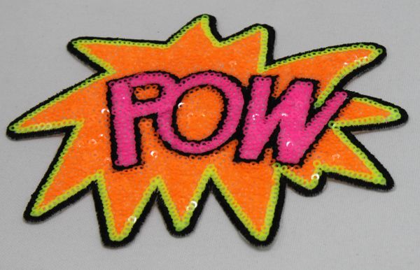 Sequin Patch: Orange and Pink POW