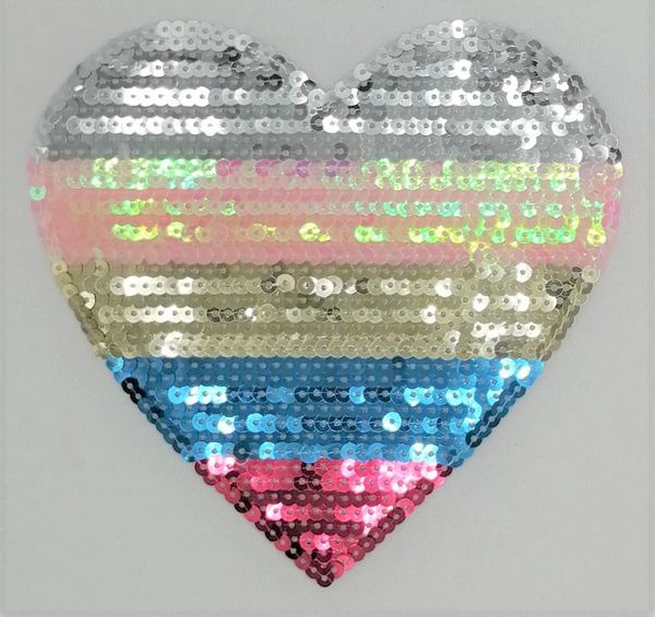 Large Layered Heart: Sequin Patch