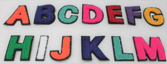 2 Inch Chenille Letters w/ BlackBackground - Multiple Colors