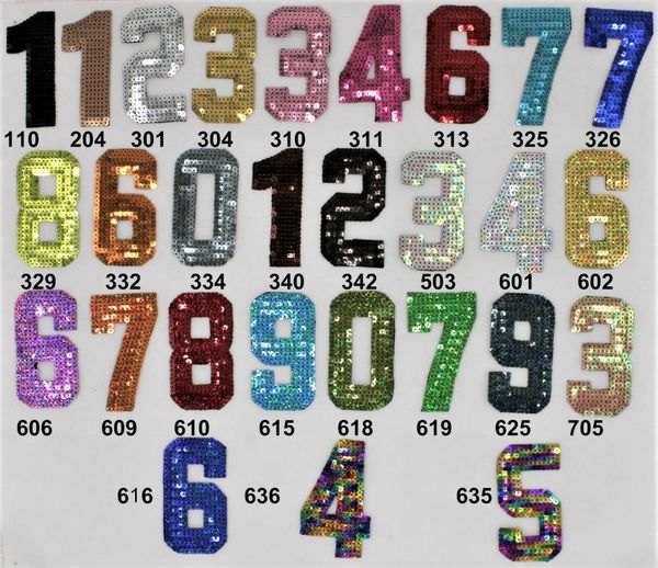 4" Sequin Numbers: With or Without Outline Pick Yours