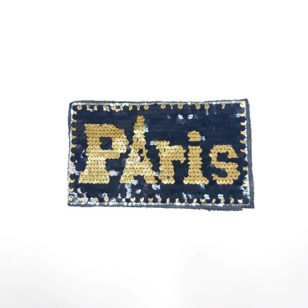 Sequin Patch: Black and Gold Paris