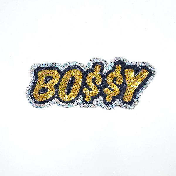 Gold and Silver BOSSY : Sequin Patch