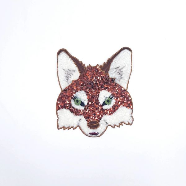 Brown Fox: Sequin and Embroidery Patch