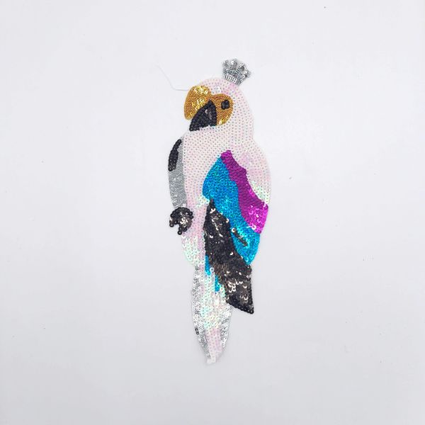 Colorful Crowned Bird: Sequin Patch