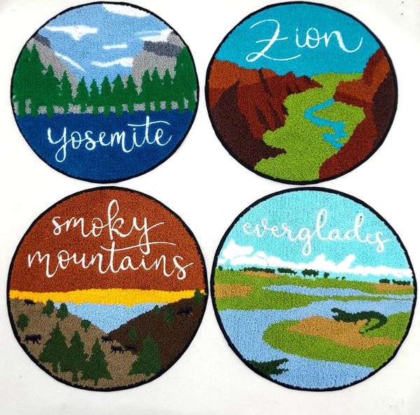 Large Landmark Chenille Souvenir Patch National Parks: Yosemite, Zion, Smoky Mountains, Everglades - 9 inch