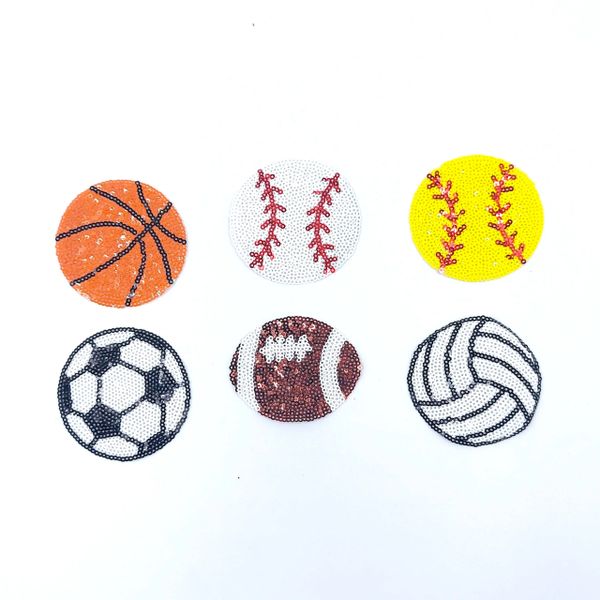 Sports Balls Softball Baseball Football Soccer Volleyball Basketball (Big and Small): Sequin Patch