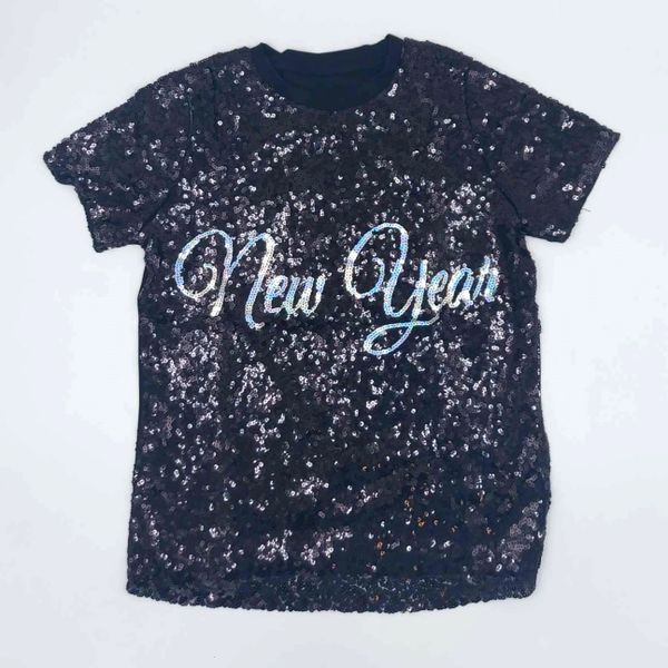 Adult Sequin Shirts Black and Silver New Year