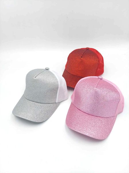 Non-transferring Glitter and Mesh Baseball Cap