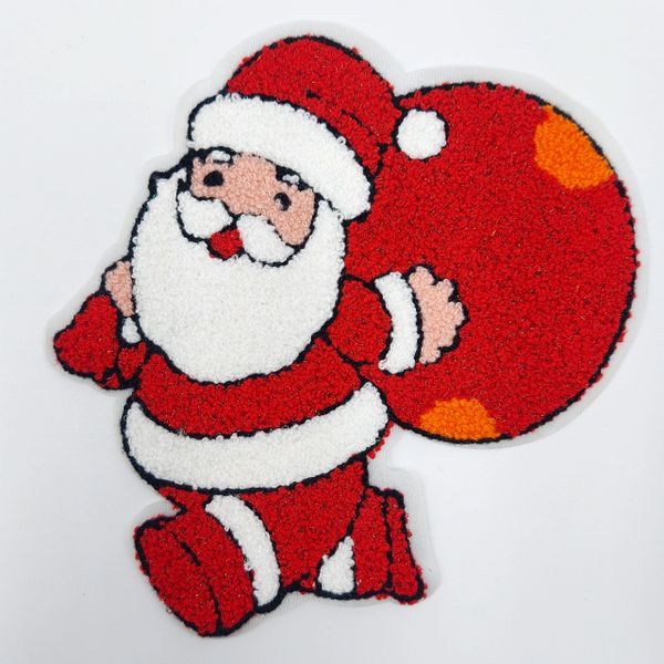 Chenille Patch: Santa Claus with Red Bag