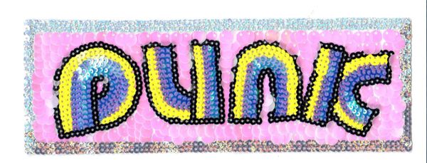 Colorful PUNK : Large Sequin Patch - M079