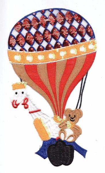 Sequin and Embroidery Patch: Large Hot Air Balloon