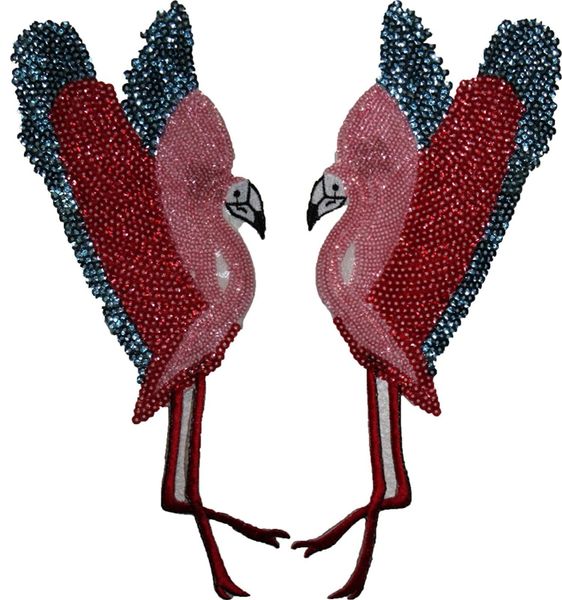 Sequin Patch: Pair of Flamingos